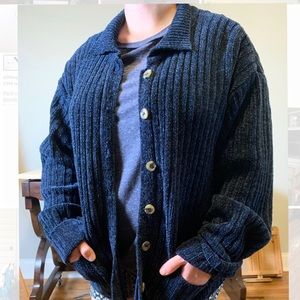 🎉2/10$ button up heavy navy sweater jacket
